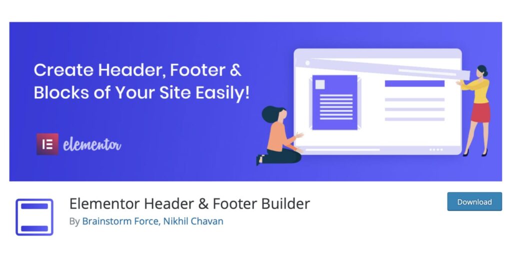 Elementor Header & Footer Builder（エレメンター ヘッダー＆フッタービルダー）は、Elementorの機能を使用してヘッダーとフッターを作ることが出来るプラグインです。
